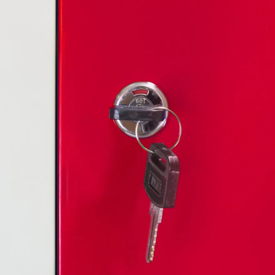 3 x Fächerschrank Umkleideschrank Schließfach Spind Schrank Metallschrank Rot