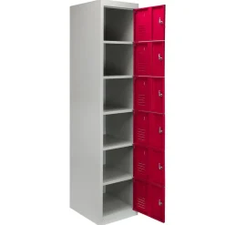 3 x Fächerschrank Umkleideschrank Schließfach Spind Schrank Metallschrank Rot