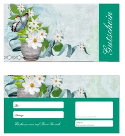 50 x Geschenkgutscheine (Blumen-614) TOP Gutscheine für Wellness Massagen uvm