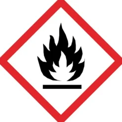100x GHS Aufkleber Entzündlich 25x25mm Feuergefährlich PE-Plastik
