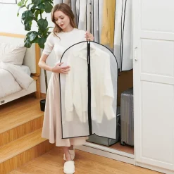 12x GoMaihe Kleidersack Anzug 60x120cm Transparent Schwarz Mehrweg