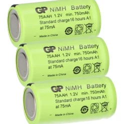 3 x GP GP75AAH Akku 2/3AA Mignon NiMH Akku 1,2V 750mAh