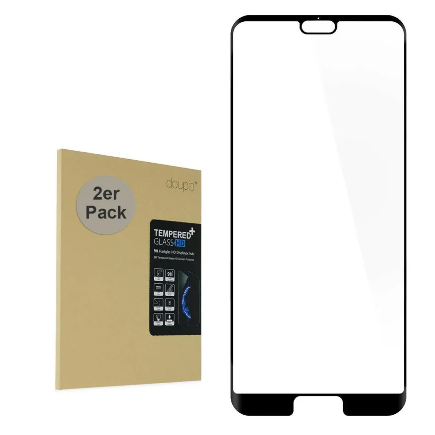 2x 9H Hartglas Huawei P20 Pro Panzer Display Schutz Verbundglas FullCover Folie
