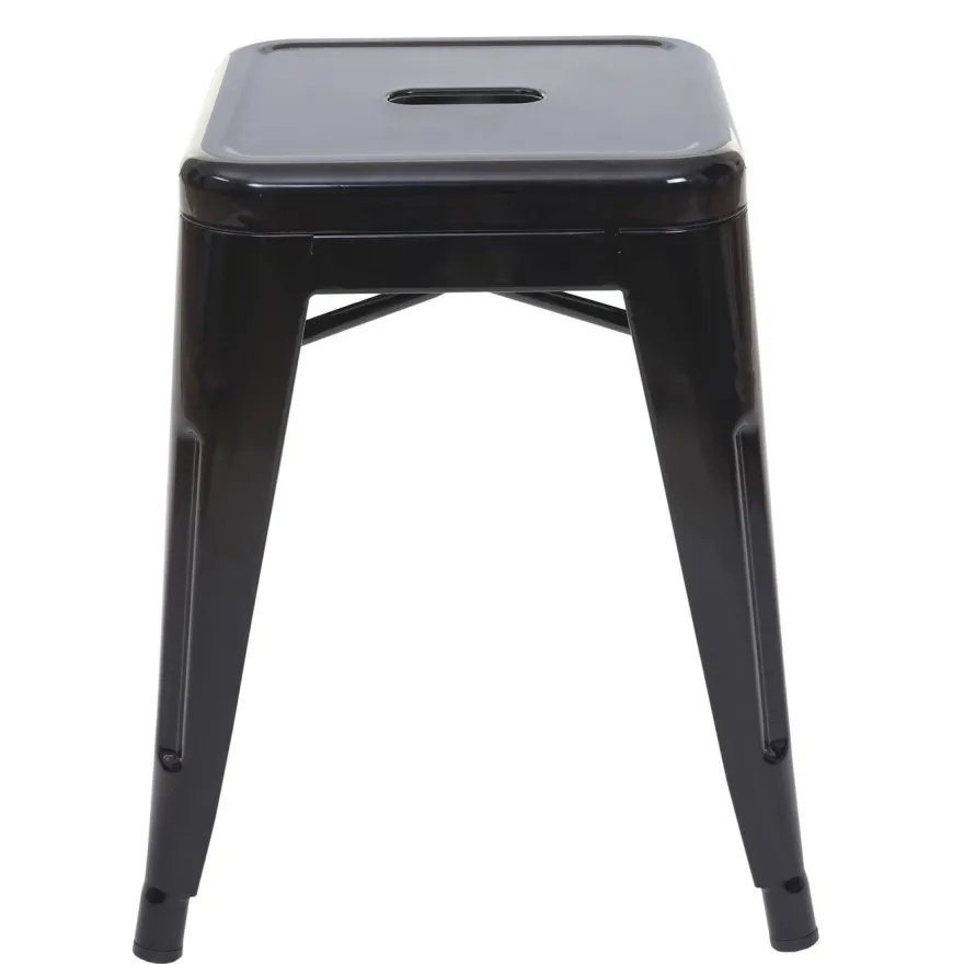 6x Hocker HWC-A73, Metallhocker Sitzhocker, Metall Industriedesign stapelbar