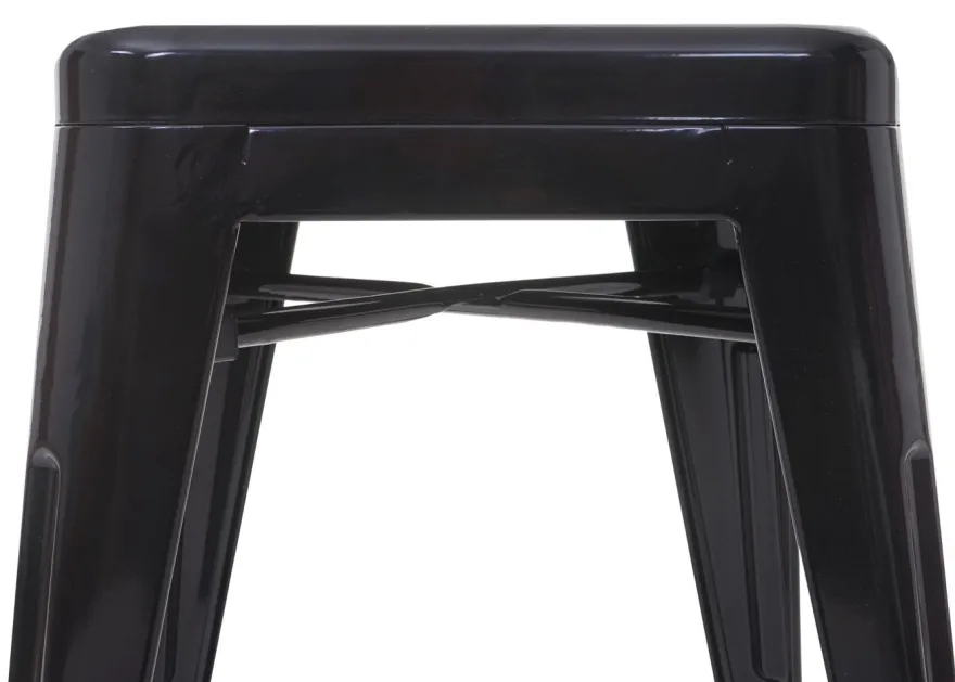 6x Hocker HWC-A73, Metallhocker Sitzhocker, Metall Industriedesign stapelbar