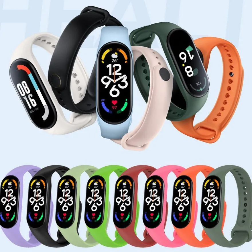 Xiaomi Mi Band 7 Ersatzband Silikon Armband Original MiBand 7 farbig Neu