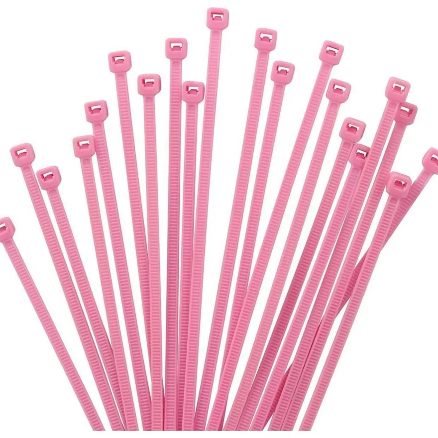 XINGO 1000 Stück Kabelbinder Rosa, 100mm x 2,5mm, 8,1 kg Zugfestigkeit, UV