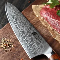 XINZUO Damaststahl Kochmesser 25.5cm Profi Chefmesser ergonomisch Rose