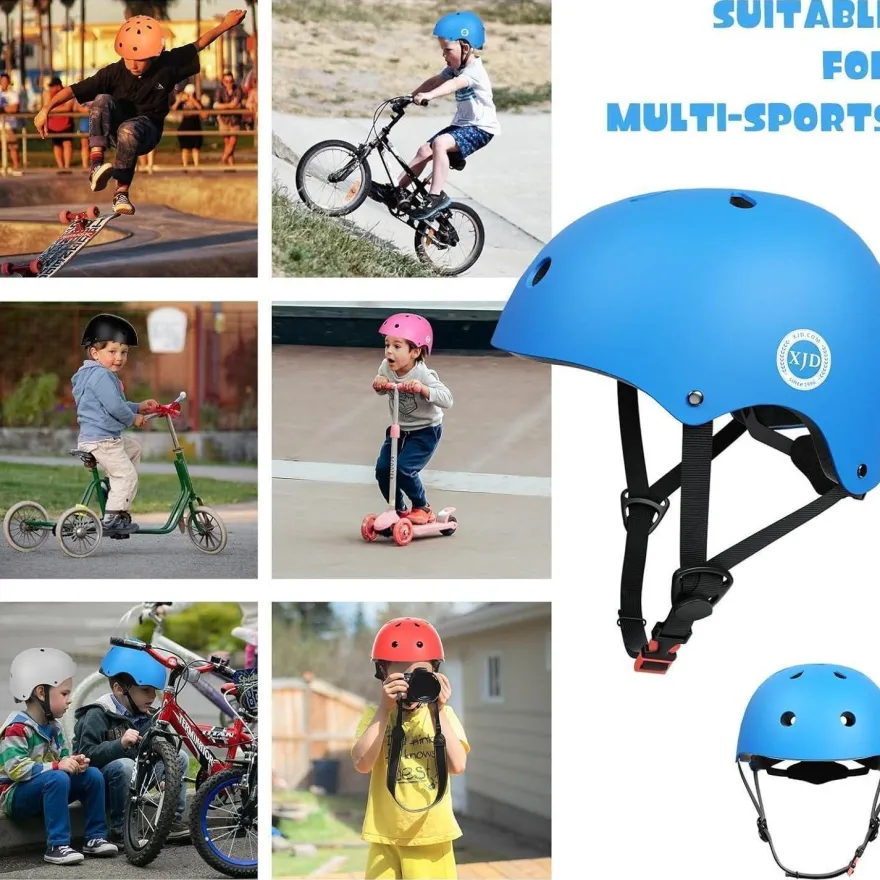 XJD Kinder Jugend Fahrradhelm Klassiker Mädchen Jungs Blau M 55-57cm