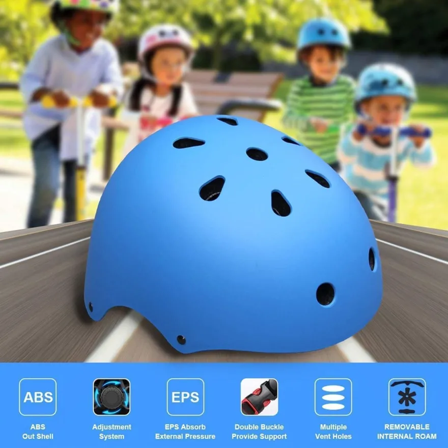 XJD Kinder Jugend Fahrradhelm Klassiker Mädchen Jungs Blau M 55-57cm