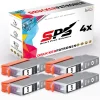 4x Kompatibel für Canon Pixma MG7753 Druckerpatronen 0335C001 CLI-571XLGY Grau