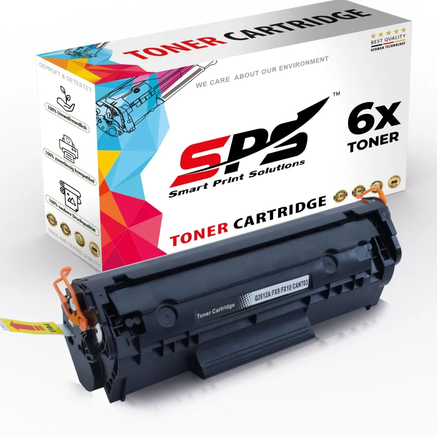 6x Kompatibel für HP Laserjet M1319 Toner 12A Q2612A Schwarz