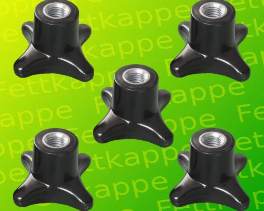 5 x Kreuzgriffmutter M6 Griff Ø 50 mm - Kreuzgriff Kreuzmutter Feststellgriff