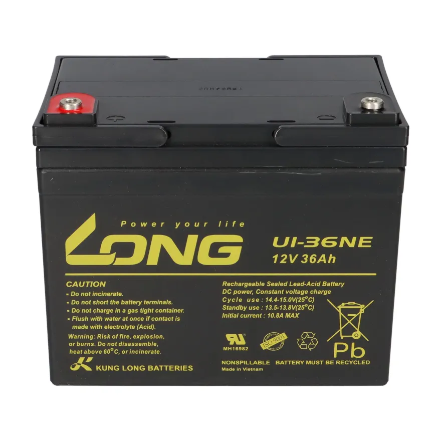 2x Kung Long U1-36NE AGM-Akkus 12V 36Ah (24V) – für Invacare Mistral