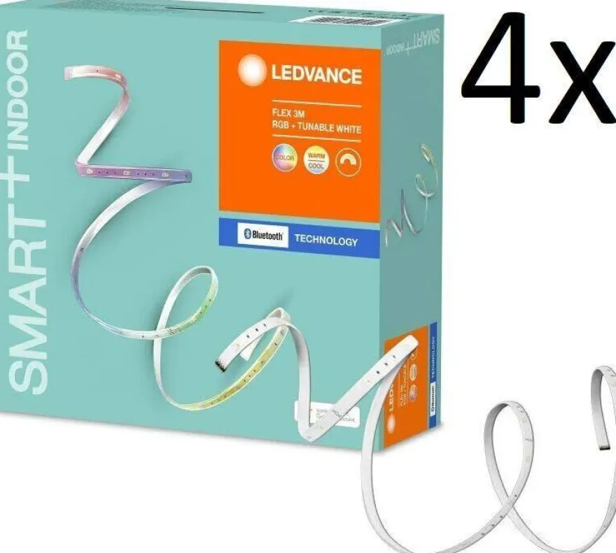 4xLedvance Smart+ LED-Stripe Flex 3m RGB tunable white dimmbar Bluetooth Google