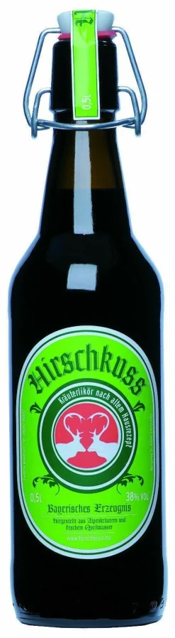 3x 0,50 Liter / 0,5l Hirschkuss Kräuterlikör 0,5l alc. 38 Vol.-%