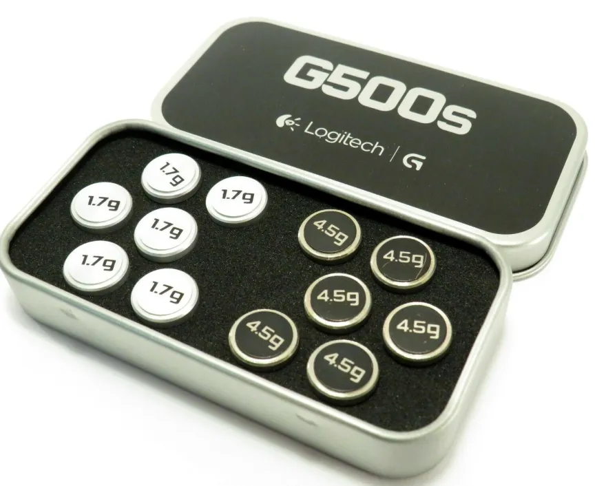 12x Logitech G500 & G500s original Ersatz Tuning-Gewichte mit Etui