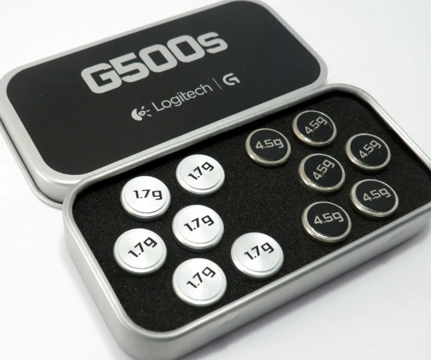 12x Logitech G500 & G500s original Ersatz Tuning-Gewichte mit Etui