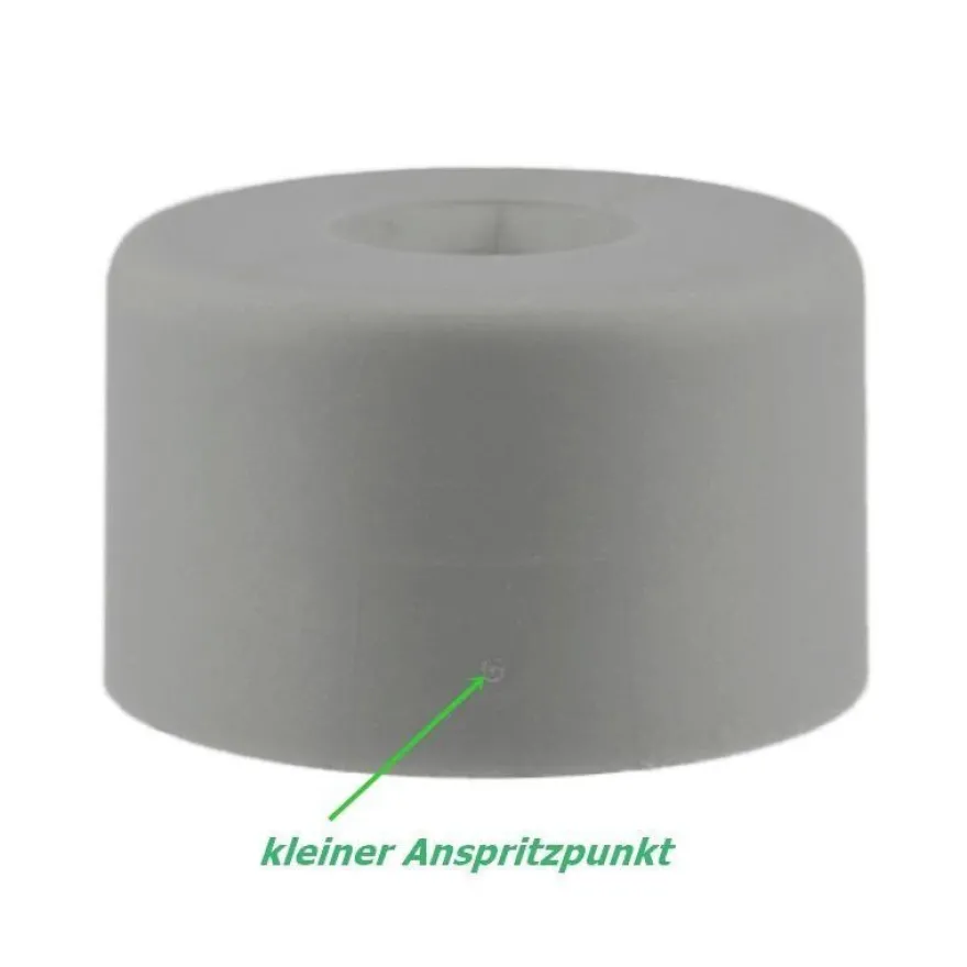4 x Möbelfuß Ø 50mm h 30mm Kunststoff silber alufarbig rund Möbelgleiter Sessel