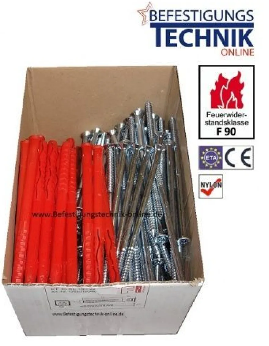 10x120mm Rahmendübel Fassadendübel Brandschutzdübel mit Sechskantschraube SW13 ETA Zu
