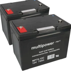 2x Multipower MP75-12C AGM Akku 24V 75Ah – passend für Trendmobil Mars 6 + 10