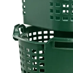 5x Obstkorb 25L grün Gartenkorb Gemüsekorb stapelbar Erntekorb Kartoffelkorb