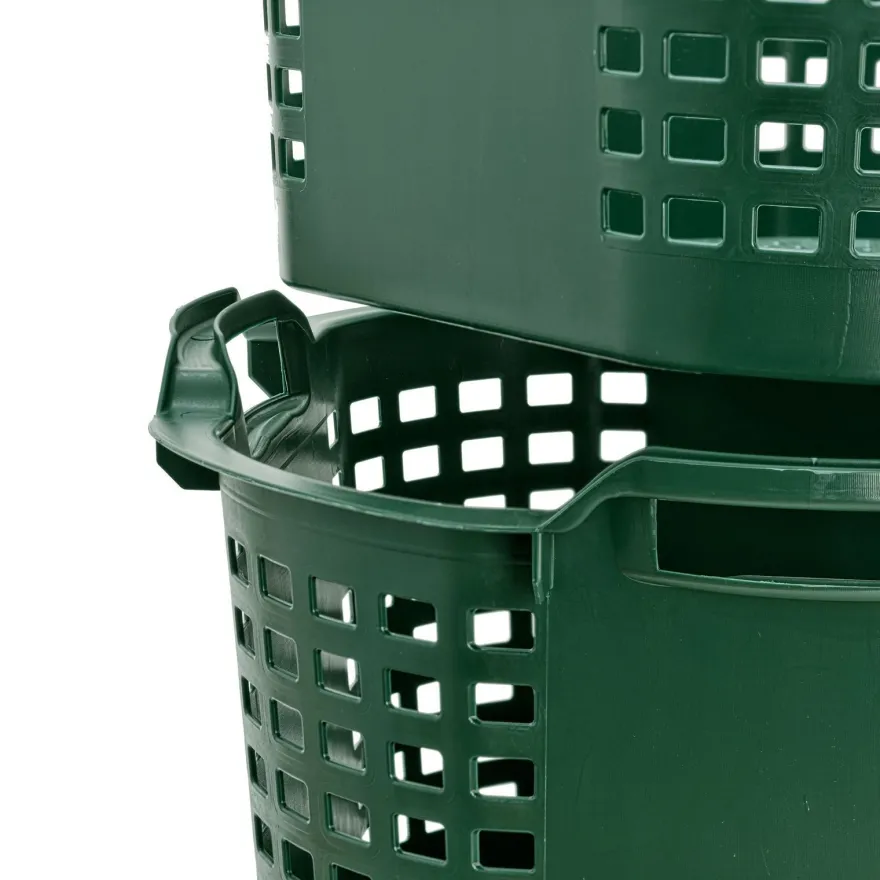 5x Obstkorb 25L grün Gartenkorb Gemüsekorb stapelbar Erntekorb Kartoffelkorb