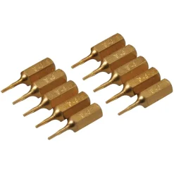 10 x Schraubendreher Gold Bits verschiedene Größen - Antrieb / Größe: