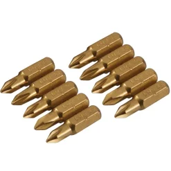 10 x Schraubendreher Gold Bits verschiedene Größen - Antrieb / Größe: