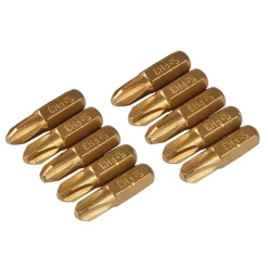 10 x Schraubendreher Gold Bits verschiedene Größen - Antrieb / Größe: