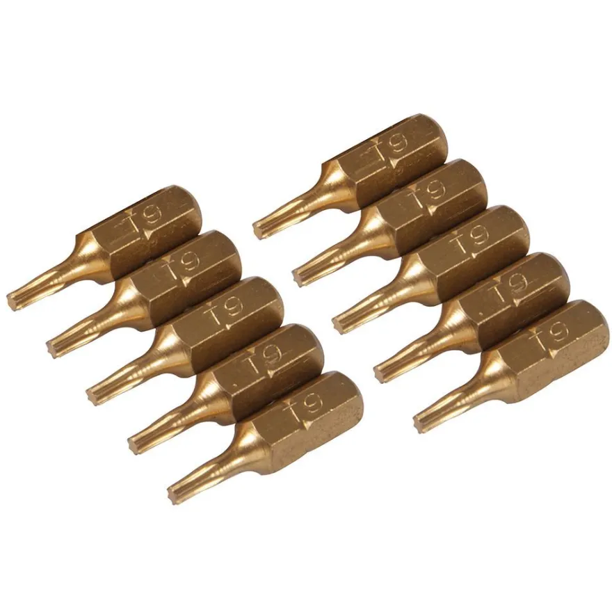10 x Schraubendreher Gold Bits verschiedene Größen - Antrieb / Größe: