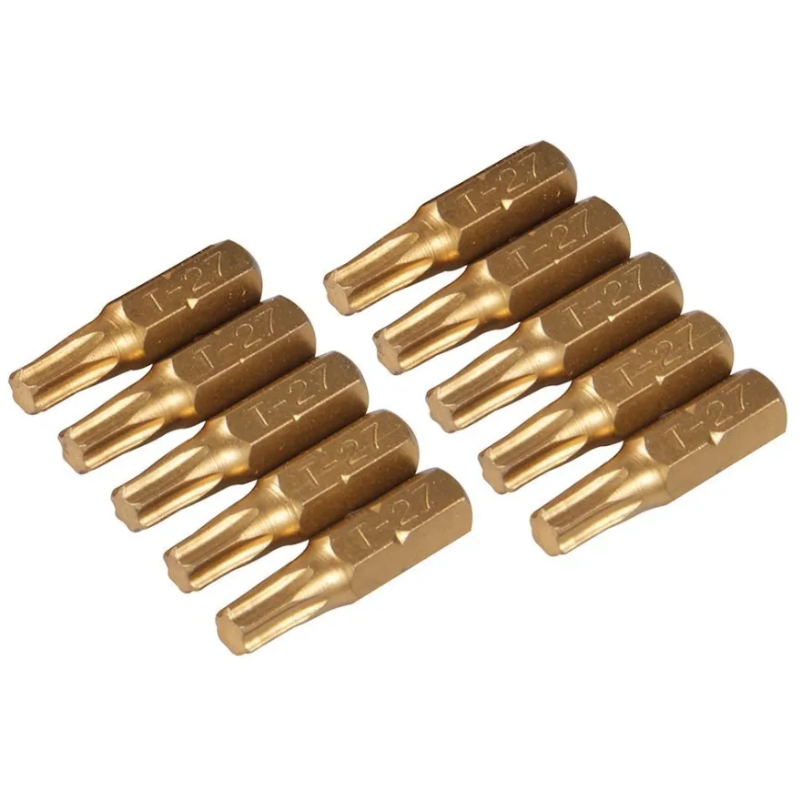 10 x Schraubendreher Gold Bits verschiedene Größen - Antrieb / Größe: