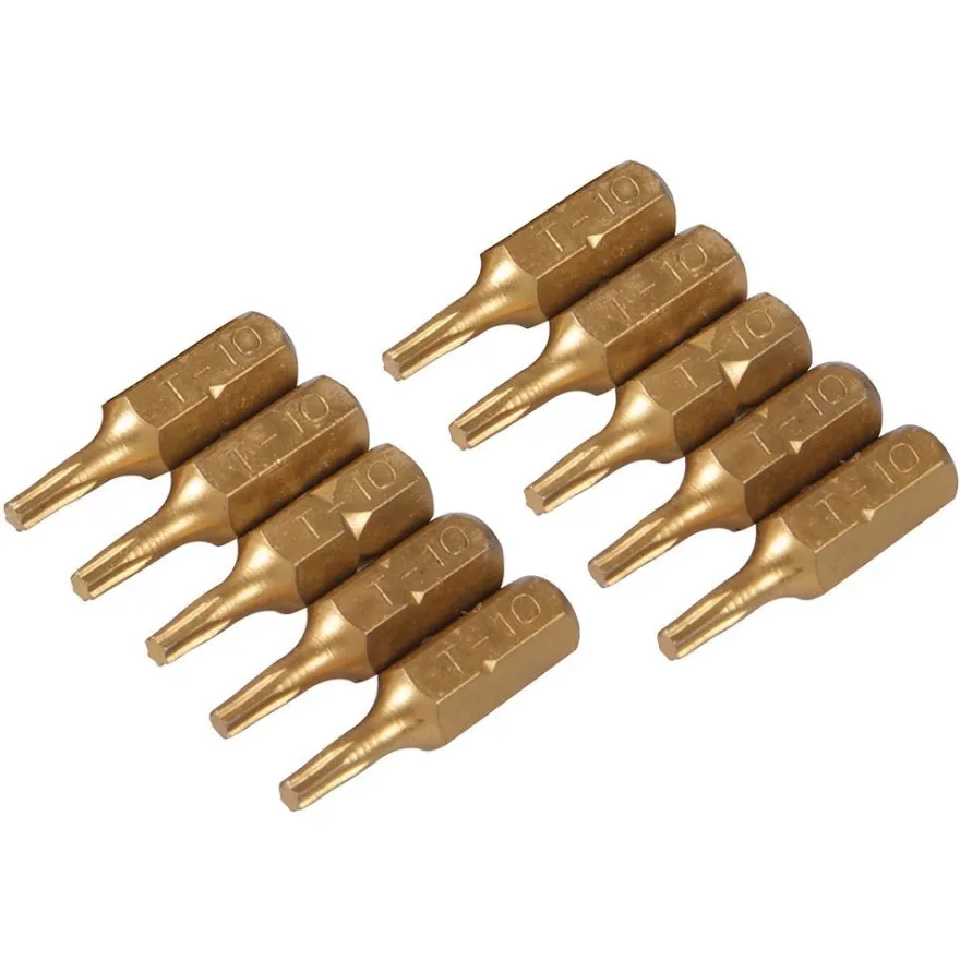 10 x Schraubendreher Gold Bits verschiedene Größen - Antrieb / Größe: