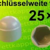 25 x Sechskant Schutzkappen Grau Schlüsselweite 13 - Schrauben - Kappen