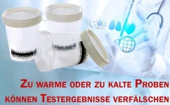 5 x Steriler Urinbecher/ Probenbecher Schraubverschluss 120 ml mit Temperaturanzeige