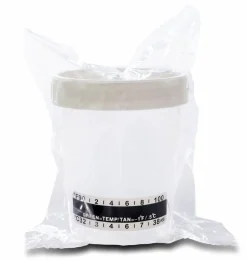 5 x Steriler Urinbecher/ Probenbecher Schraubverschluss 120 ml mit Temperaturanzeige