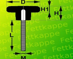 5 x Sterngriffschraube M8 x 100 mm - Griff Ø 50 mm - Sternschraube Klemmschraube
