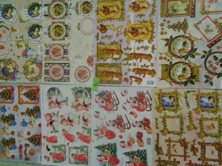 8x TBZ 3D Stanzbogen geprägt & Folienverziert : Frohe Weihnachten Engel