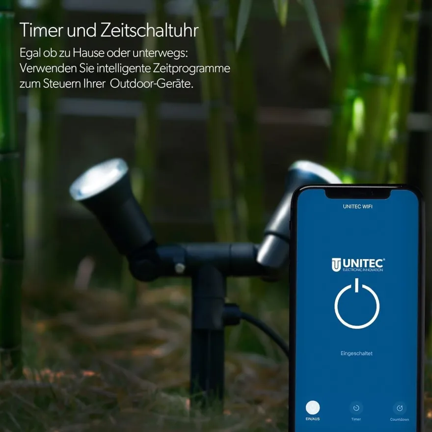 3x Unitec Smart Steckdose WLAN Outdoor IP44 Zwischenstecker Alexa Google Tuya