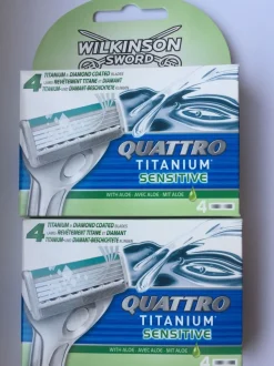 40x Wilkinson Sword Quattro Titanium Sensitive Rasierklingen NEU