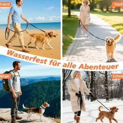 X XBEN Wasserdichte Schleppleine für Hunde, 30M, Gummierte Laufleine mit