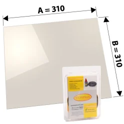 310 x 310 x 4 mm Kaminglas ohne/mit Dichtungsset Ofenscheibe plan für Ofen Kamin