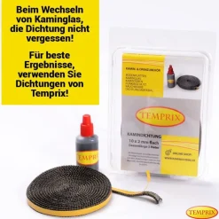 310 x 310 x 4 mm Kaminglas ohne/mit Dichtungsset Ofenscheibe plan für Ofen Kamin