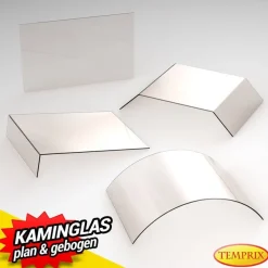 240 x 210 x 4 mm Kaminglas ohne/mit Dichtungsset Ofenscheibe plan für Ofen Kamin