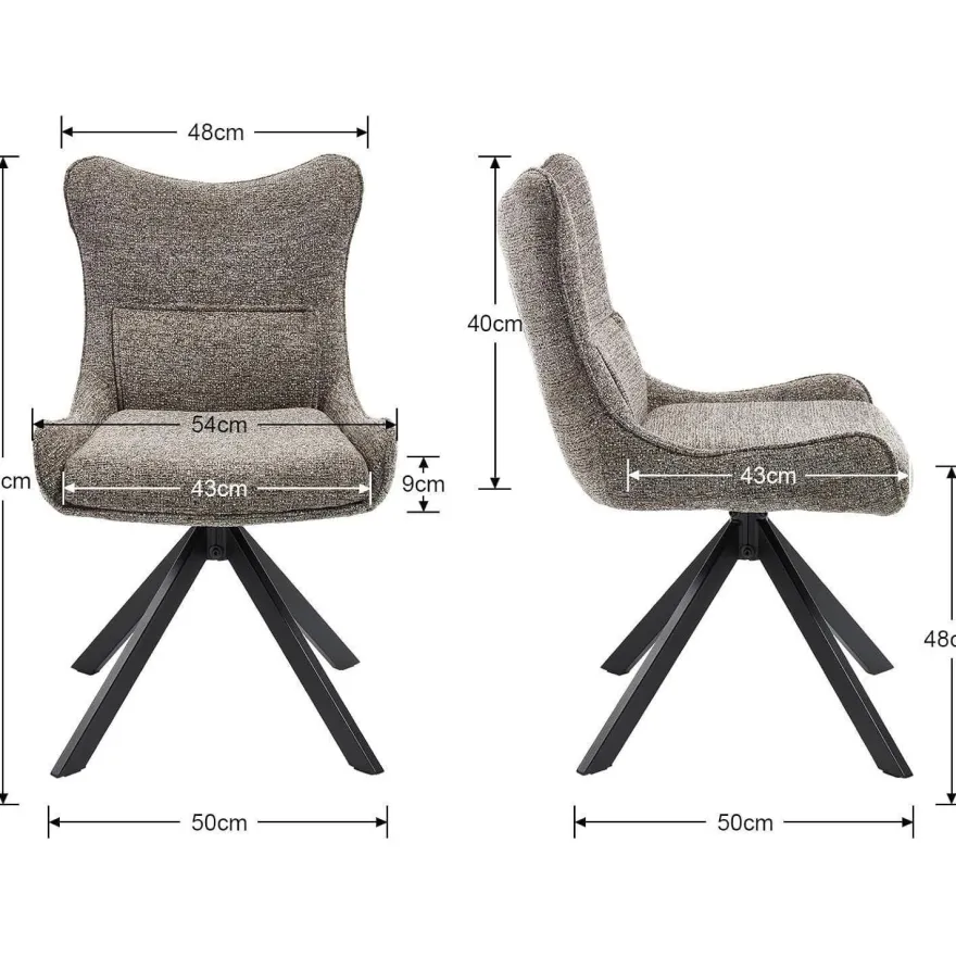 Ya-Home Esszimmerstühle drehbar 2er Set 360° Drehstuhl Küchenstuhl Chenille