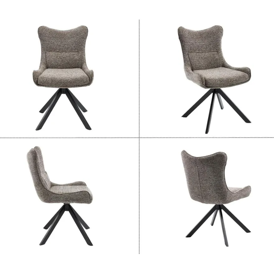 Ya-Home Esszimmerstühle drehbar 2er Set 360° Drehstuhl Küchenstuhl Chenille