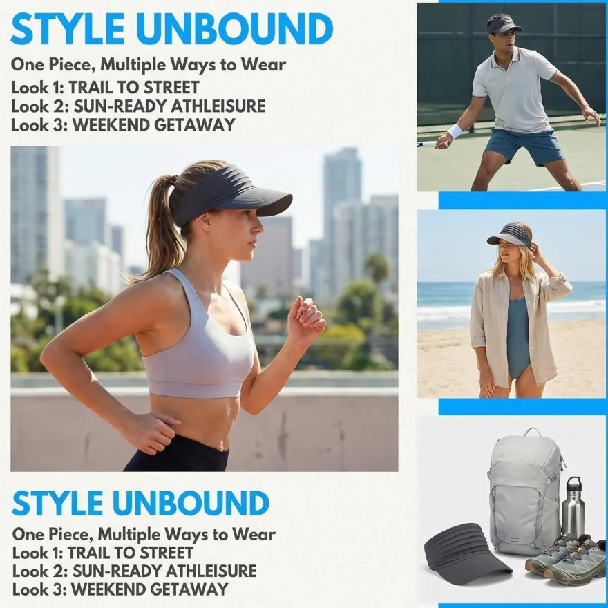 YAMEE Visor Cap Damen Herren Sonnenschutz Atmungsaktiv Schnelltrocknend