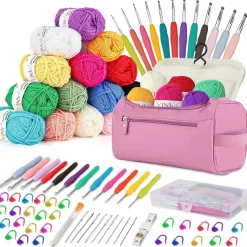 YINVA Häkelnadel Set 90 Stück Häkelgarn 2mm-8mm Ergonomische Nadeln Crochet