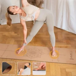 Yoga Set Matte Block Gurt - Yogamatte Kork Rutschfest Pilates Fitness HMS