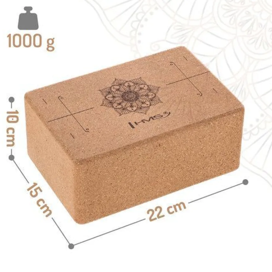 Yoga Set Matte Block Gurt - Yogamatte Kork Rutschfest Pilates Fitness HMS
